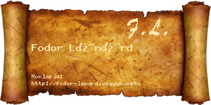 Fodor Lénárd névjegykártya